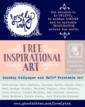 Each month you will receive a lovely illustration including