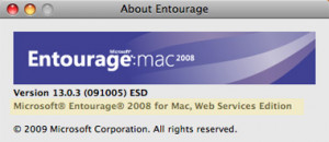 Microsoft Entourage 2008 (Web Services Edition)