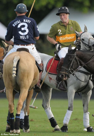 Agonising: The spur mark is clearly visible on Prince Harry's horse ...