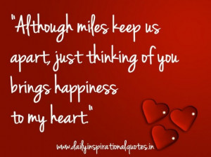 ... just thinking of you bring happiness to my heart inspirational quote
