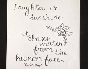 10 Victor Hugo Quote Laughter i s Sunshine Calligraphy Artwork ...