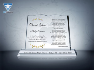 ... unique teacher award plaque to express your heartfelt appreciation