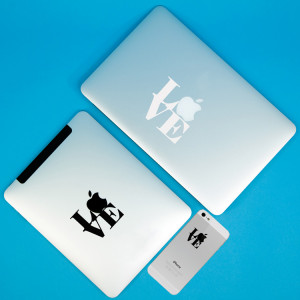 ... your Apple - inspired by Robert Indiana - Quote - Set of Laptop Decals