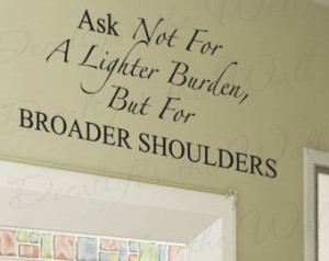 Broader Shoulders Inspirational Large Wall Lettering Decal Vinyl Quote ...