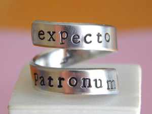 Expecto Patronum - Harry Potter Inspired - Aluminum Wrap Ring - Hand ...