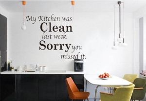 quote wall sticker - kitchen wall art - kitchen clean English ...