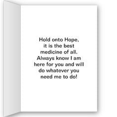 Healing Power of Hope Cancer Encouragement Card