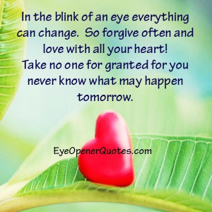 Everything can change in the blink of an eye