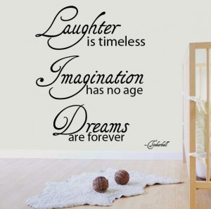 Tinkerbell Wall Sticker Quotes - Laughter Imagination Dreams Wall ...