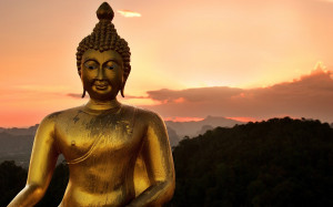 Lord Buddha Nature Statue Golden Smile