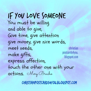 love someone, give, show your love giving, free nice christian quotes ...