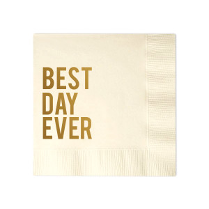8336 | Ivory Cocktail Napkins with Shiny 18 Kt Gold