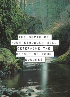 The Depth Of Your Struggle Will Determine The Height Of Your Success.