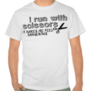 Run With Scissors Funny Men Tee From Zazzle