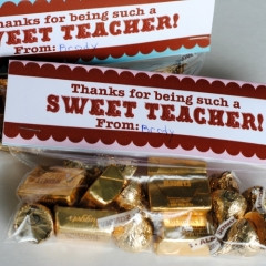 ... sandwich/snack bags filled with sweets! Label says, “Thanks for