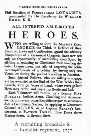 ... British were stunned that so few colonists volunteered for their army