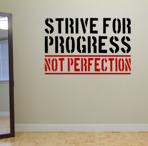 Strive for progress, not perfection. Wall Fitness Decal Quote Gym ...