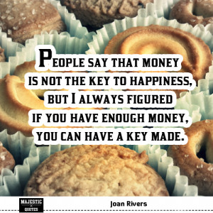 being happy with pictures - Joan Rivers - People say that money is not ...