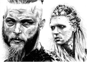 Ragnar Lothbrok And Lagertha From Vikings Art Print picture
