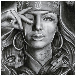 Firme Chicana Gangsta Art Girl Drawing This Picture picture