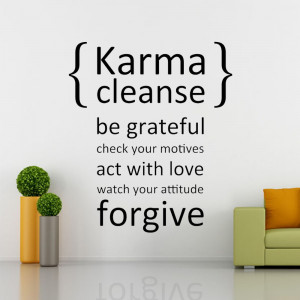 Karma Cleanse - inspirational quote Wall Decal Quote Vinyl Wall ...