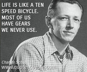 quotes - Life is like a ten speed bicycle. Most of us have gears ...
