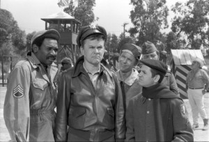 ... Clary, Bob Crane, Ivan Dixon and Larry Hovis in Hogan's Heroes (1965