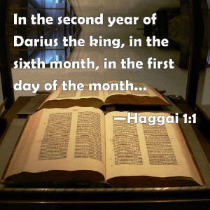 ... second year of darius the king in the sixth month in the first day of