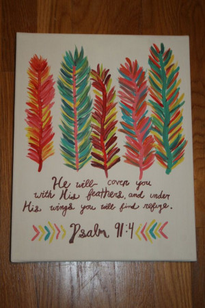 ... www.etsy.com/listing/177065460/colorful-feather-bible-verse-painting