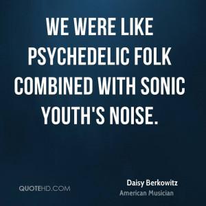 We were like psychedelic folk combined with Sonic Youth's noise.