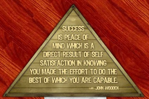 This attitude, this philosophy, is embodied in his Pyramid of Success ...