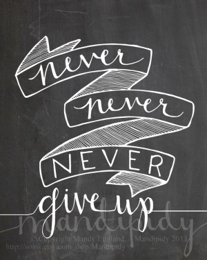 Never Give Up Winston Churchill Quote Vintage by Mandipidy