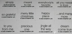 Up CUTE CONVERSE Sayings Phrases Baby Christmas Wedding Stamp Set NIP