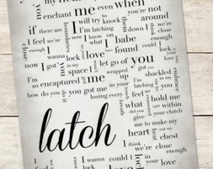 Word Art Print - Latch - Disclosure - Sam Smith - Custom Song Lyrics ...