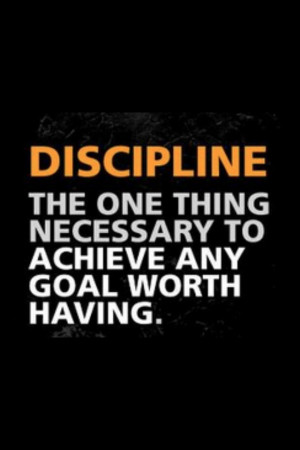 Discipline: The one thing necessary to achieve any goal worth having ...