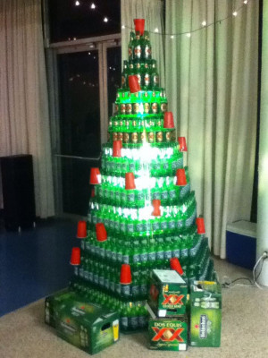 beer christmas tree
