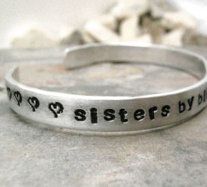 Sisters By Birth Friends By Choice custom quote aluminum bracelet ...