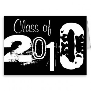 Black and White Class of 2010 Graduation Template Card