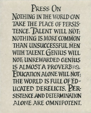 Persistence and Determination - Calvin Coolidge