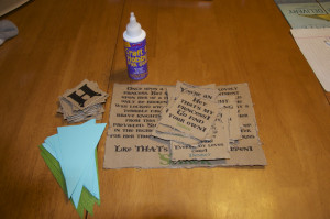 To create the quote table tents and banner I used lots of Helmar Craft ...