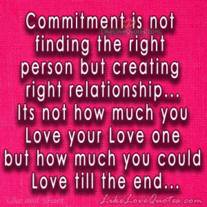 Do you know what is commitment in love ?