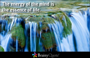 The energy of the mind is the essence of life.