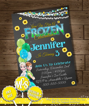 FROZEN FEVER INVITATIONS, Frozen Fever, Frozen Invitation, Birthday ...