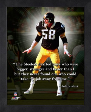 Pittsburgh Steelers Jack Lambert Framed Pro Quote