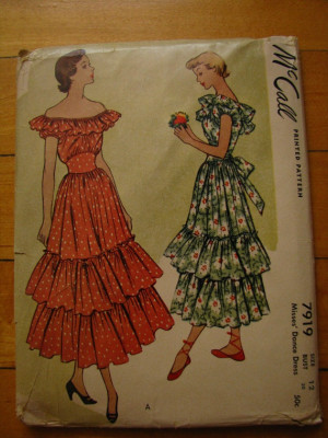 McCalls Spanish Dress Pattern 1940s 7919 by FlutterbysandFlowers, $32