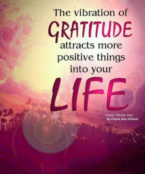 ... vibration of gratitude attracts more positive things into your life