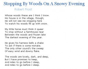 Winter Poems Robert Frost