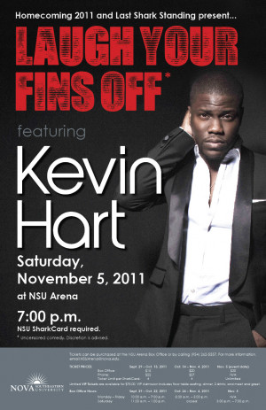 Laugh Your Fins Off – comedian Kevin Hart comes to NSU, Nov. 5