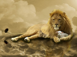 http://www.imagekind.com/Lion-And-Lamb-art?IMID