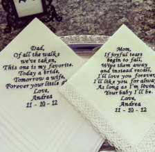 Mother of the Bride Father of the Bride Wedding Handkerchief Set Free ...